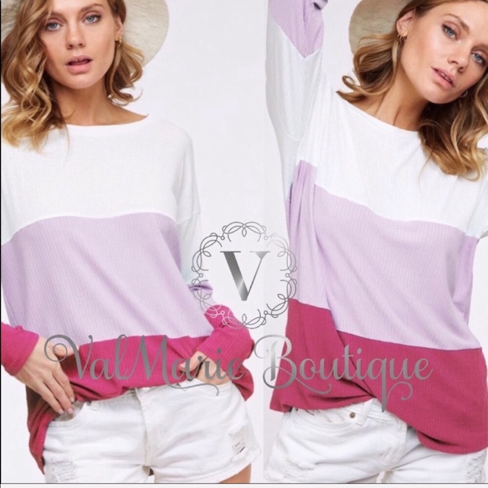 Colorblock transition fall women’s light top - Picture 3 of 3